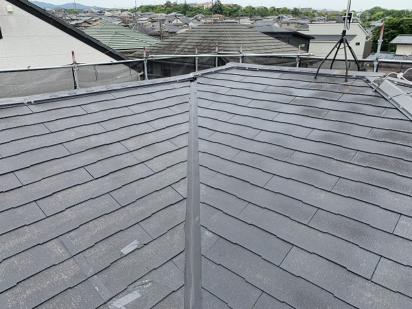 洗浄後カバー工事前の屋根