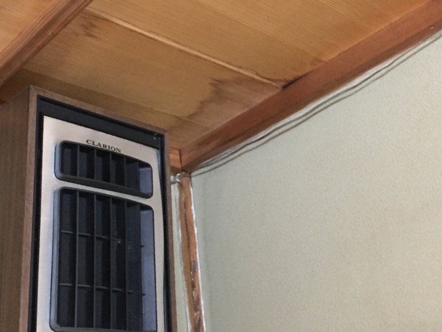 雨染みが広がった天井