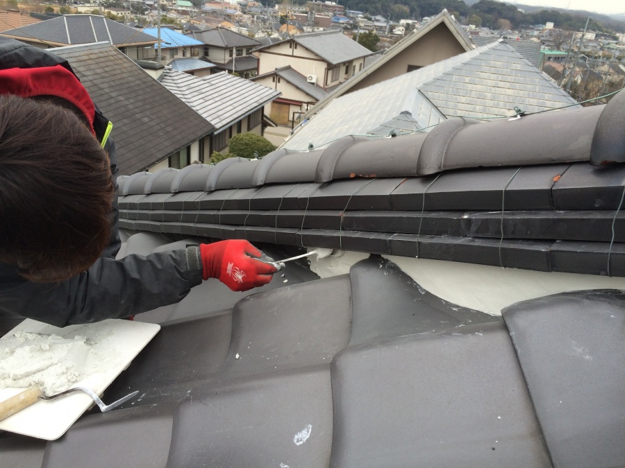 面戸の漆喰の詰め