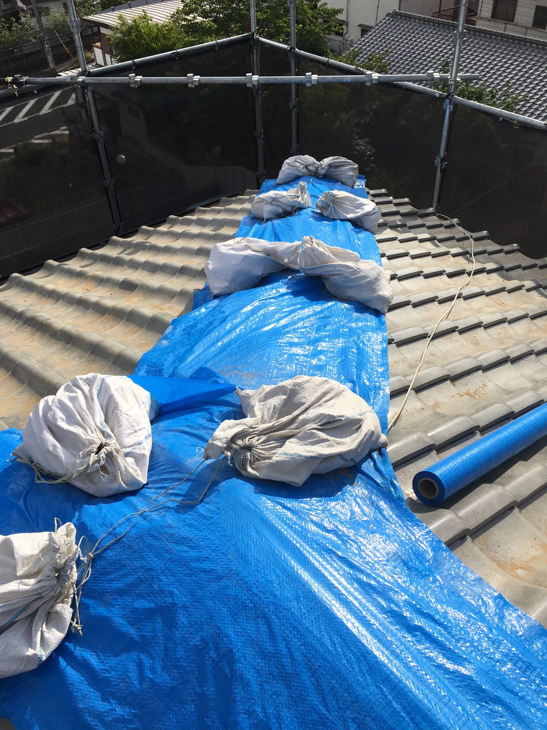 作業終了時には養生を行います