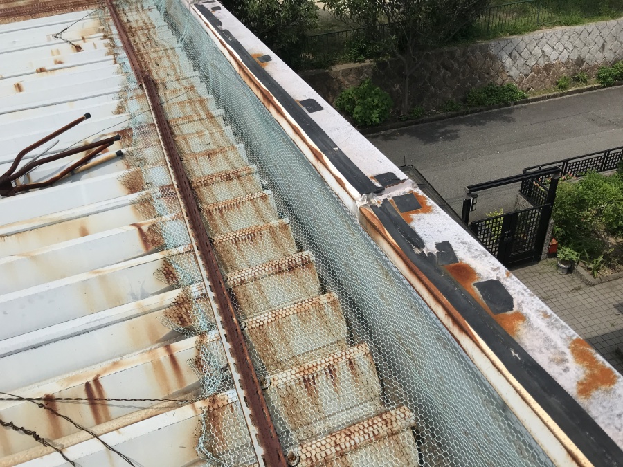 雨漏り個所直上の笠木の様子