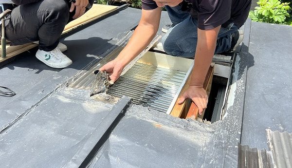 既存波板材撤去