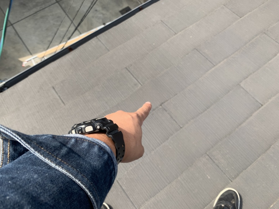 屋根尾状況、雨漏り箇所真上の様子