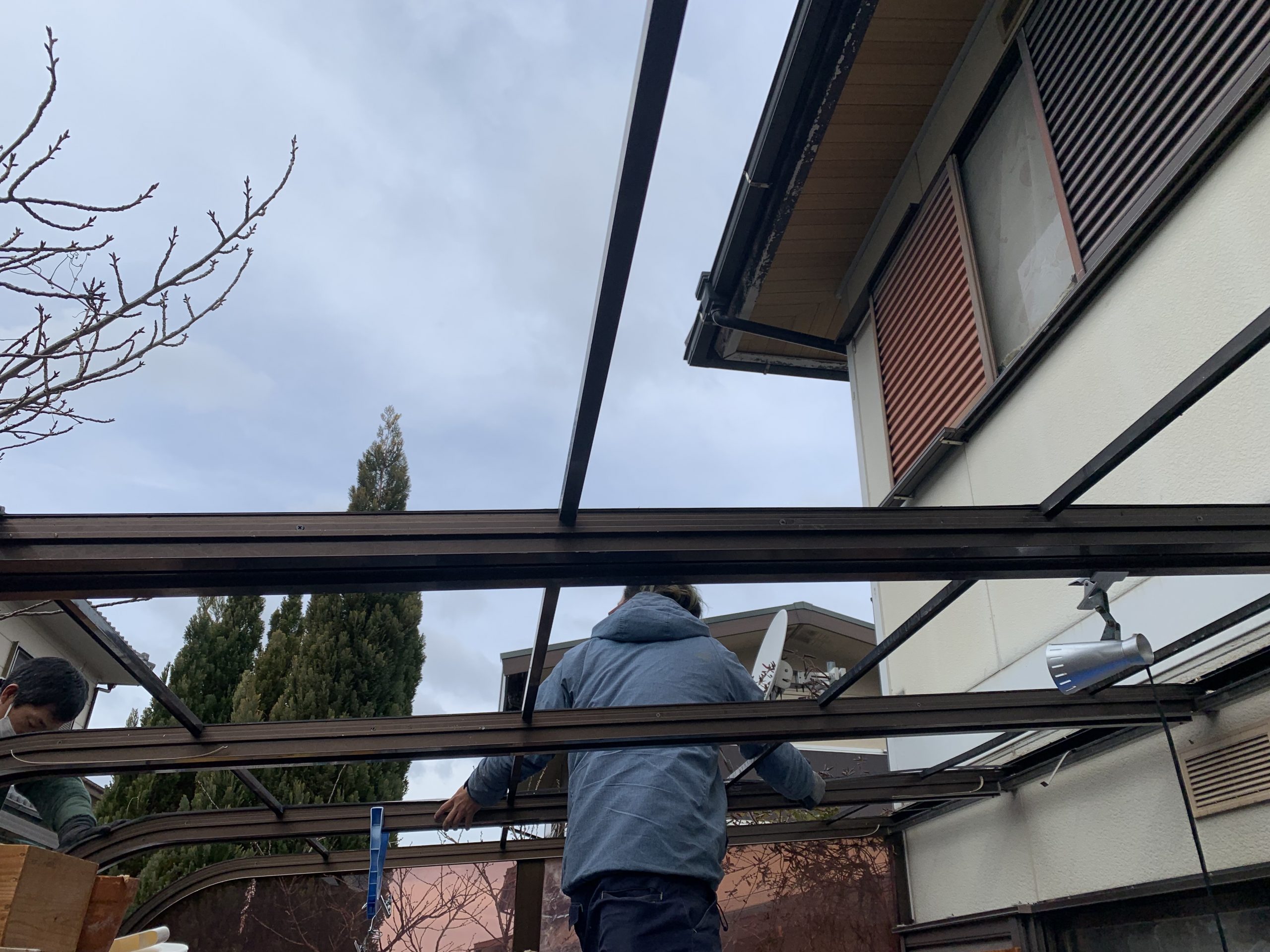 サンルーム屋根撤去