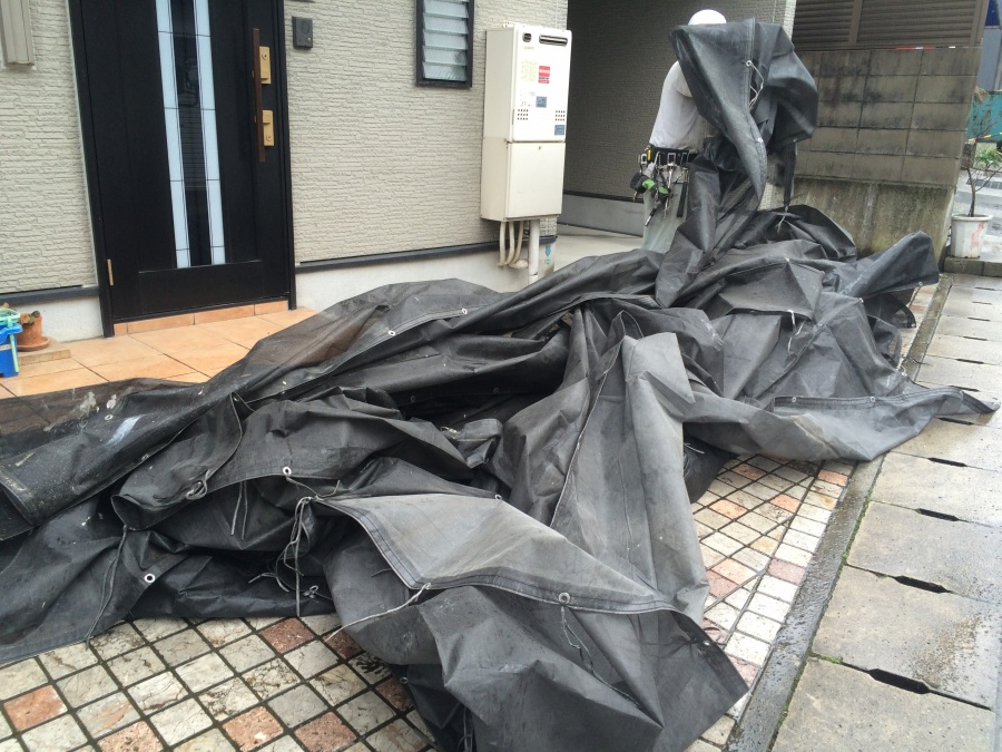 メッシュシート取り外し