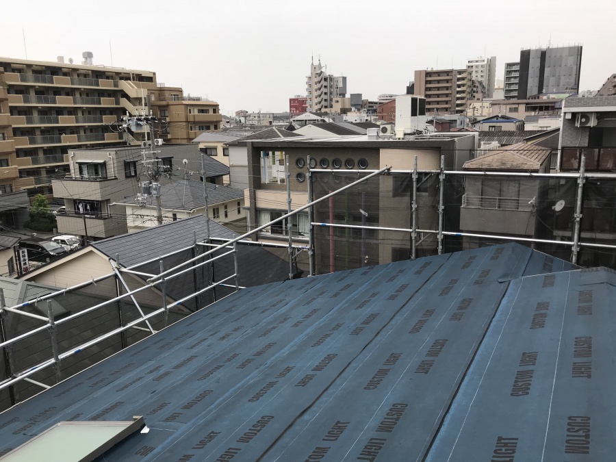 防水シート敷設完了