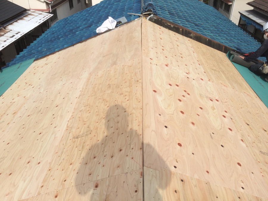 野地板の施工完了。