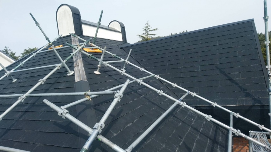 部分屋根足場の架設