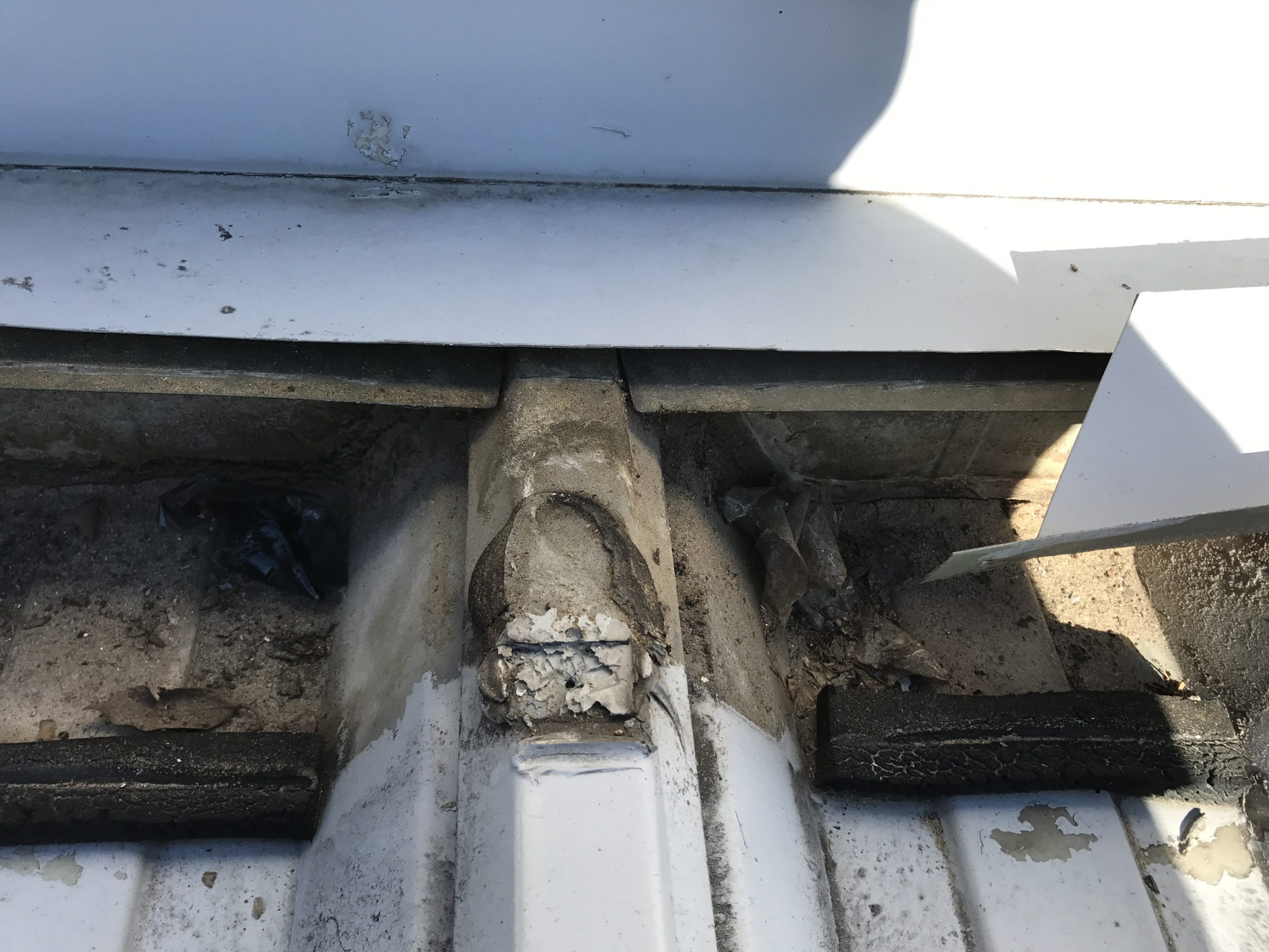 壁際面戸の様子　ゴミの蓄積