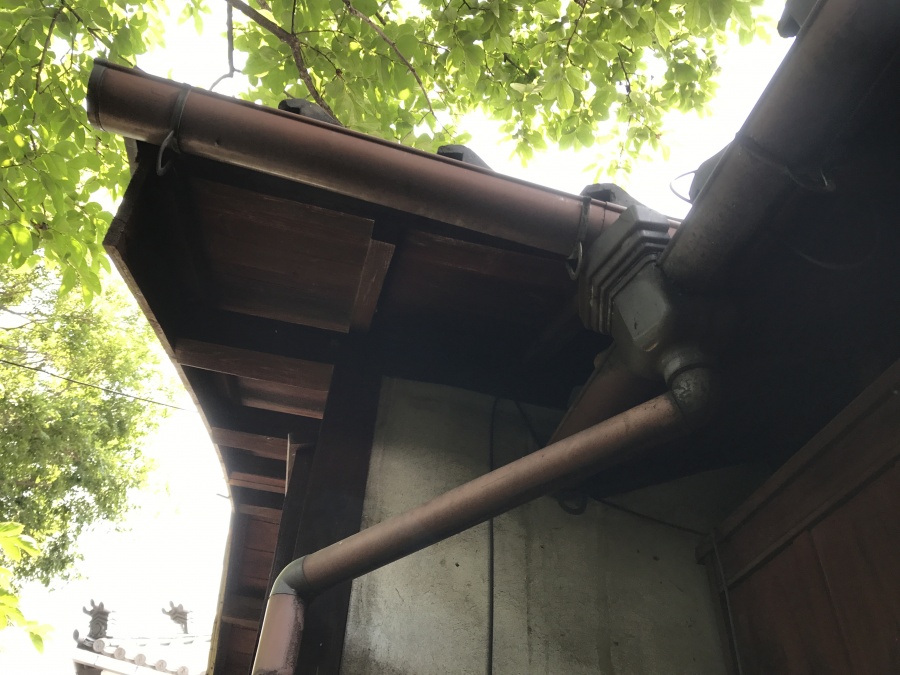 家屋裏手の樋の様子です。