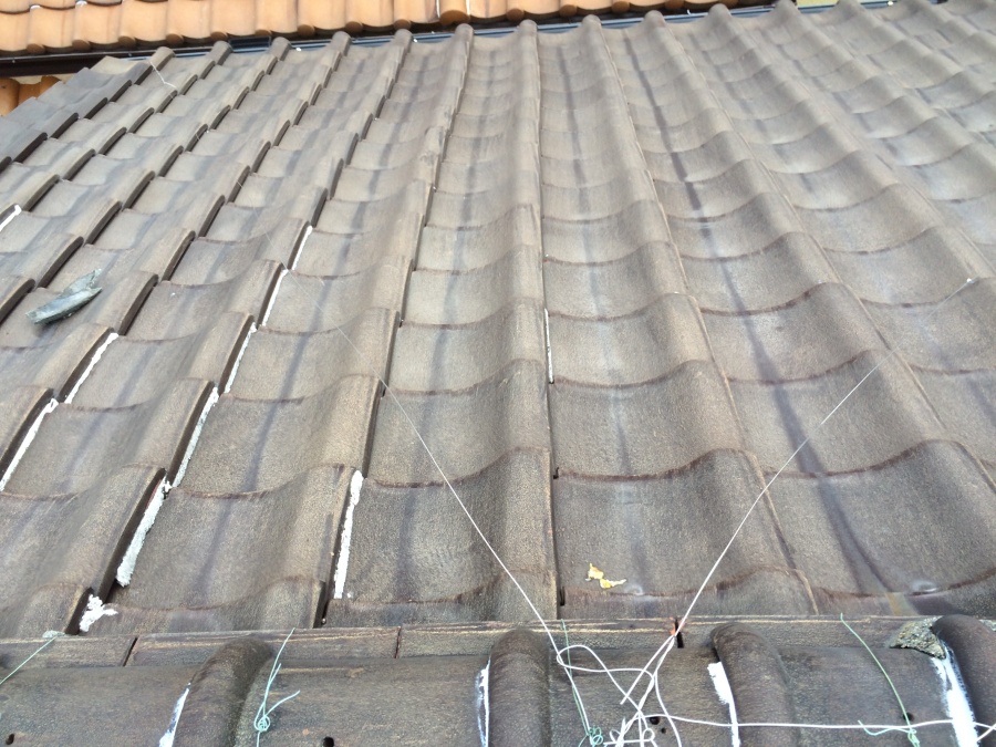 瓦のズレが見られます。