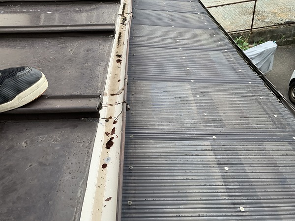 雨樋は部分的に交換がされています