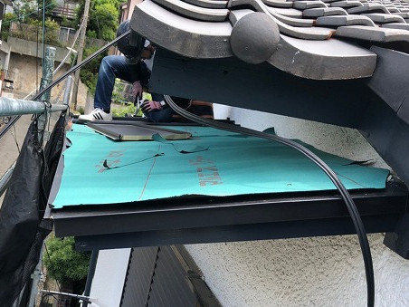 防水シート敷設