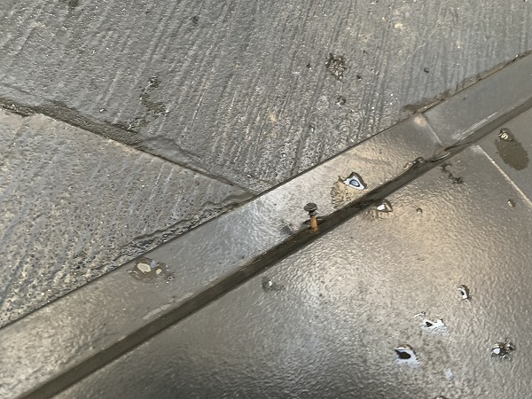 下屋根棟の釘の浮き