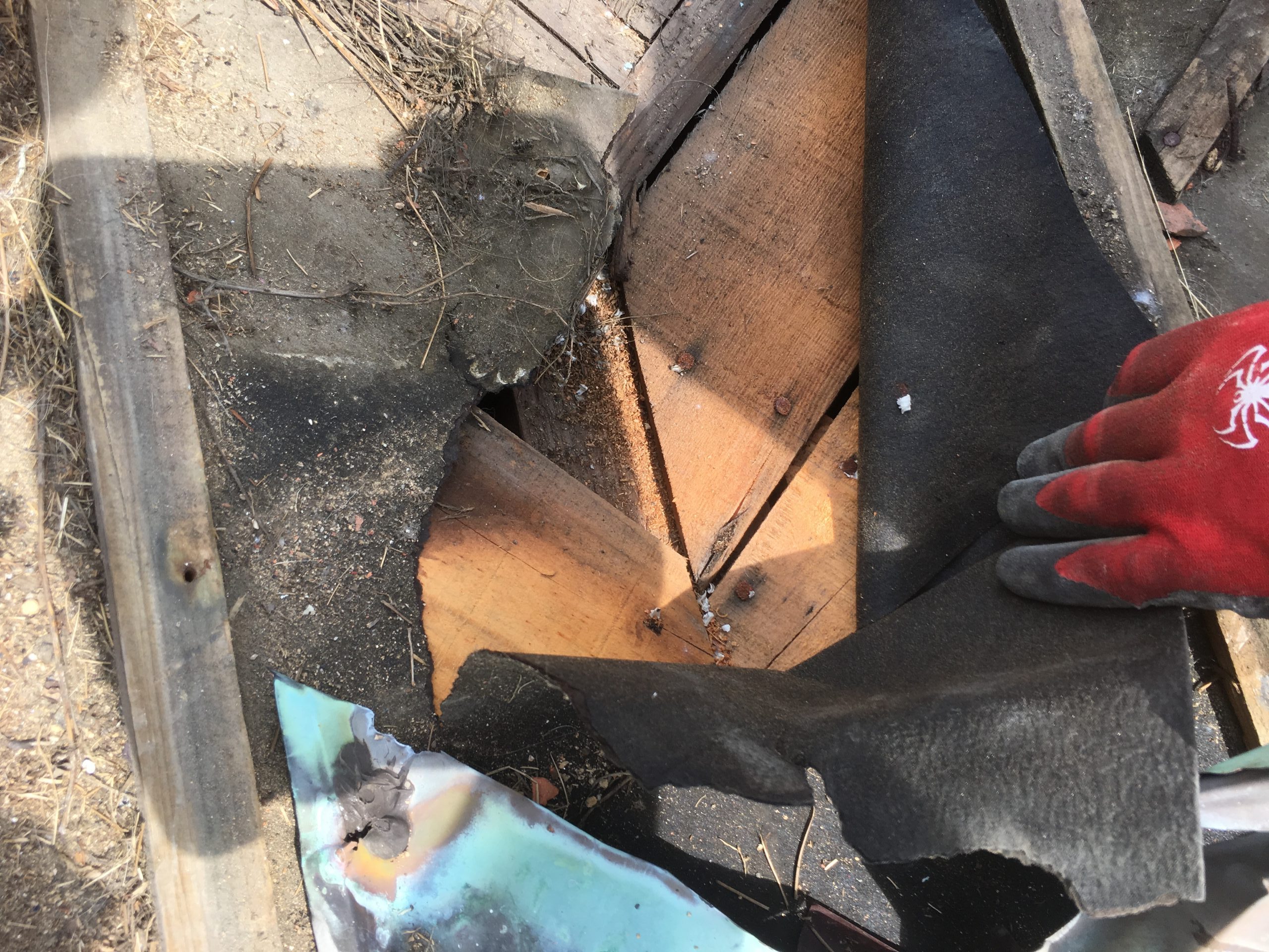 谷下地野地板のシミ跡