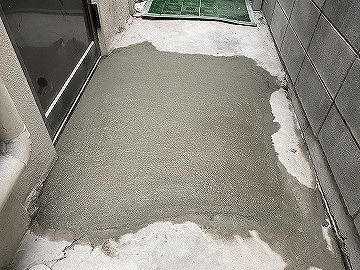 土間セメント補修完成