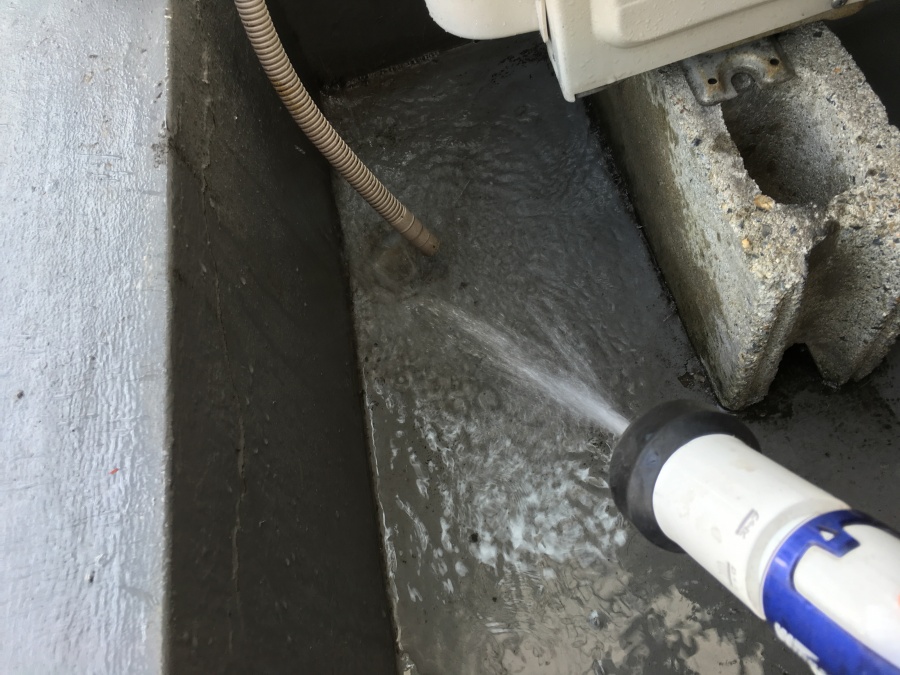 バルコニーを散水試験