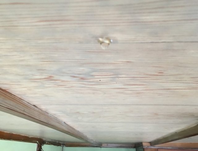 散水試験後の天井