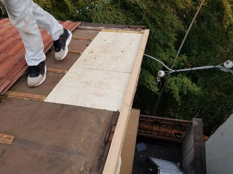 垂木に野地板を新設します。