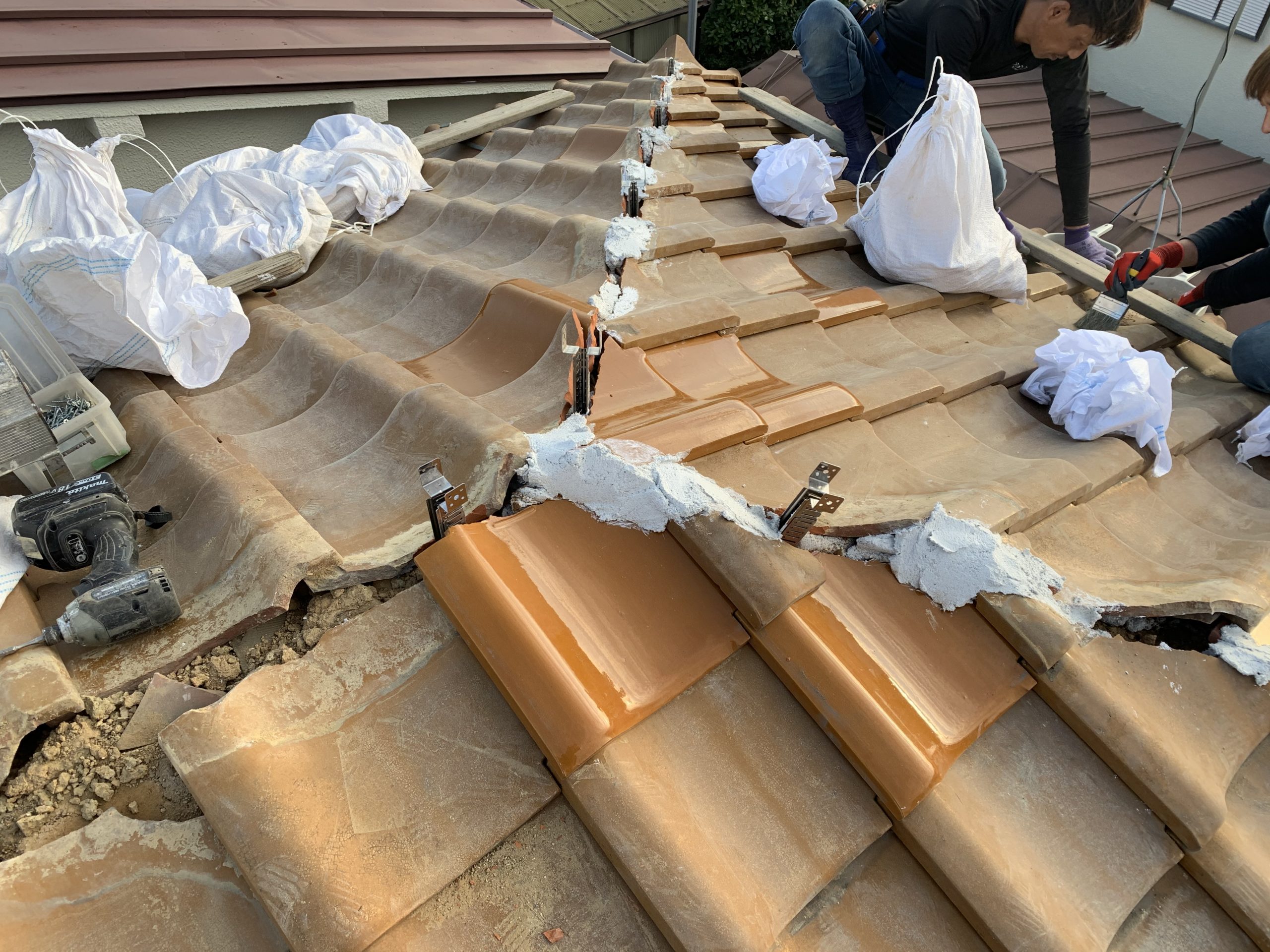 地瓦おいあての調整