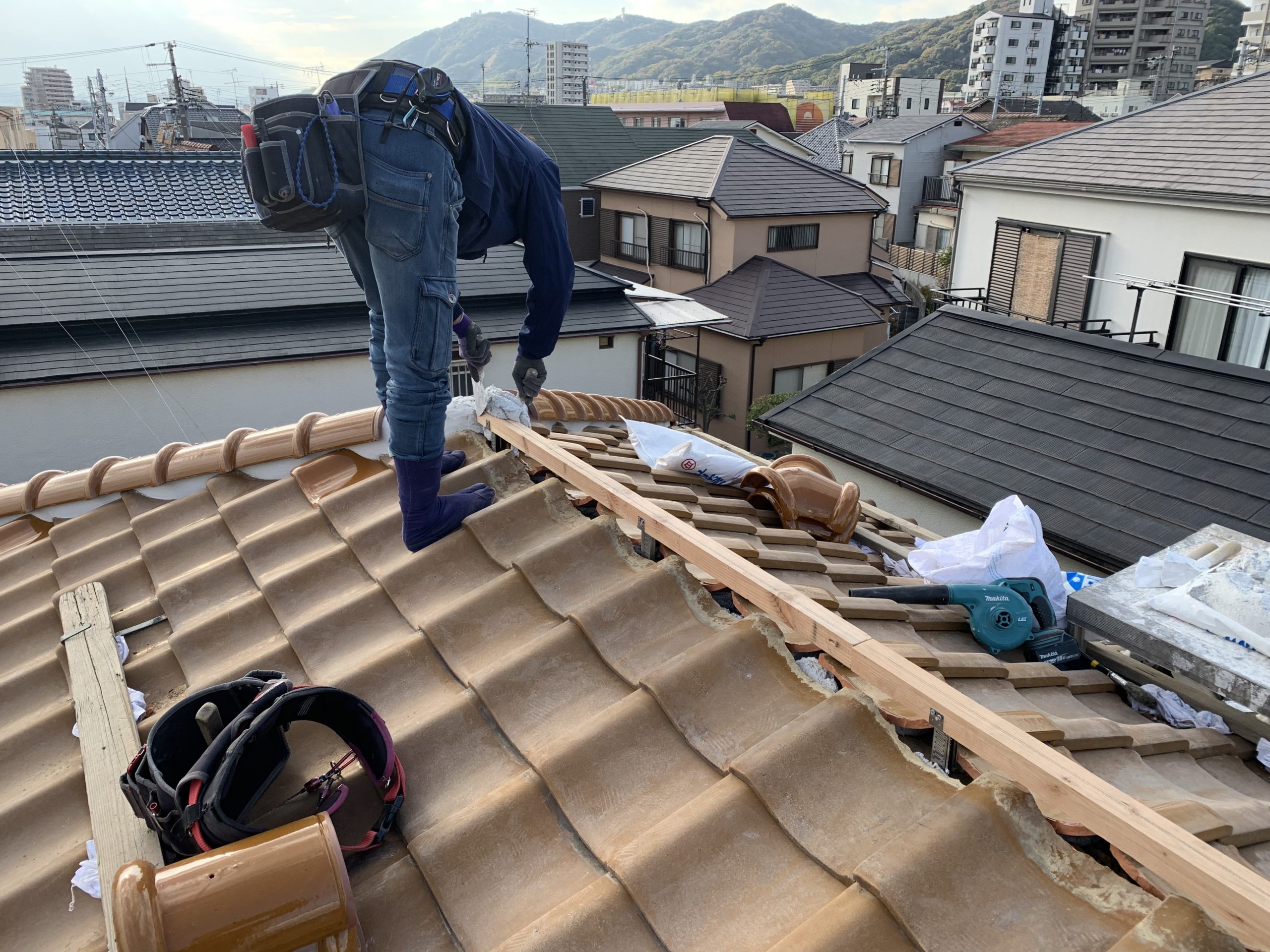 防災棟下地寸五垂木