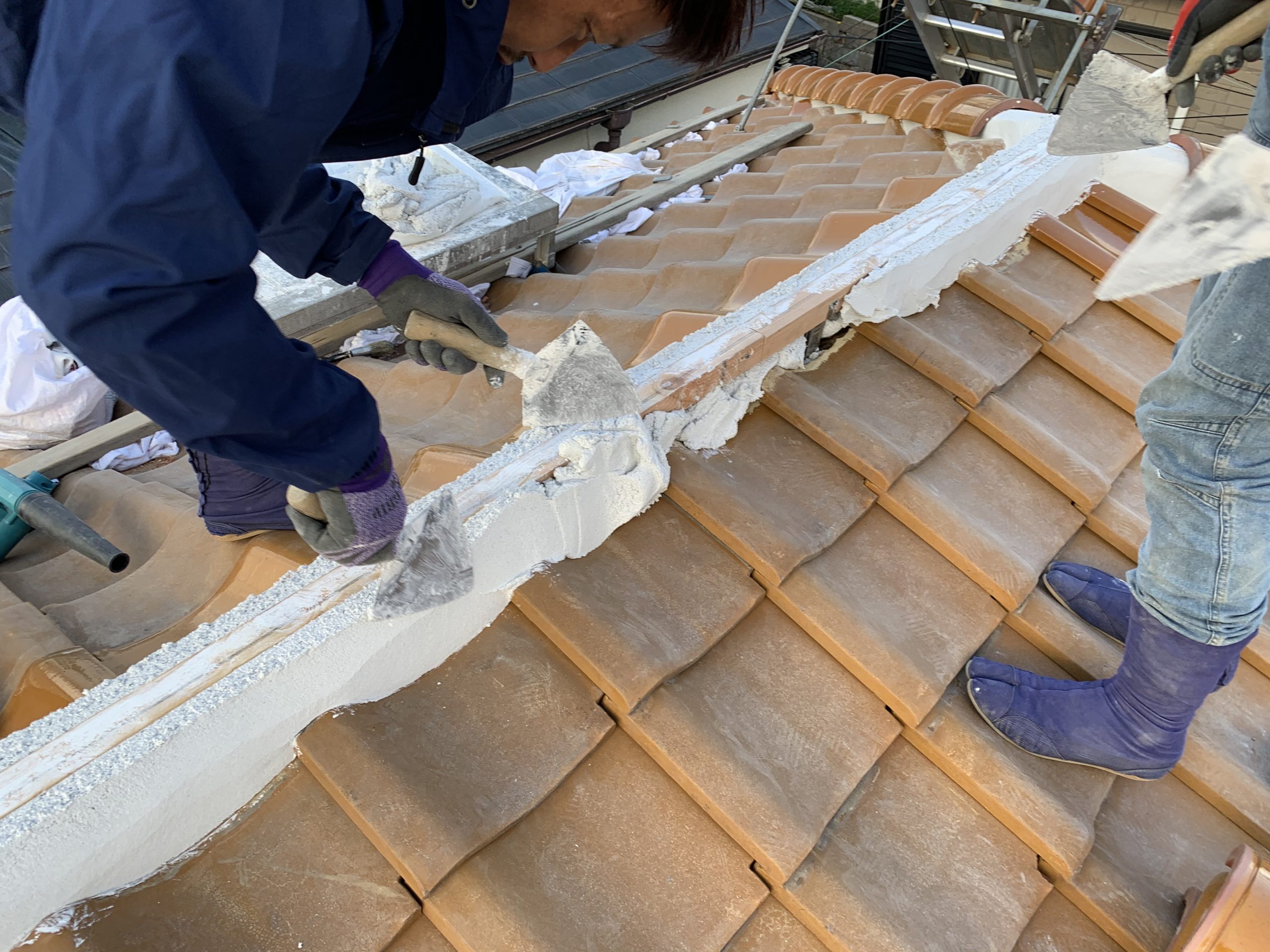 防災棟下地なんばん積み