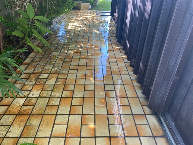 土間タイル洗浄