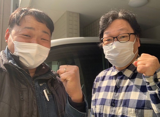 お客様と施工後記念写真