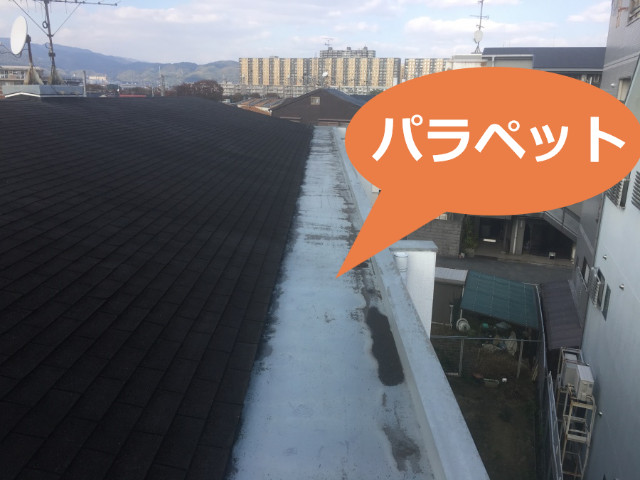 雨漏りするビルのパラペット