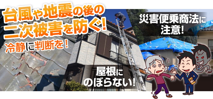 台風や地震の後の二次被害を防ぐ