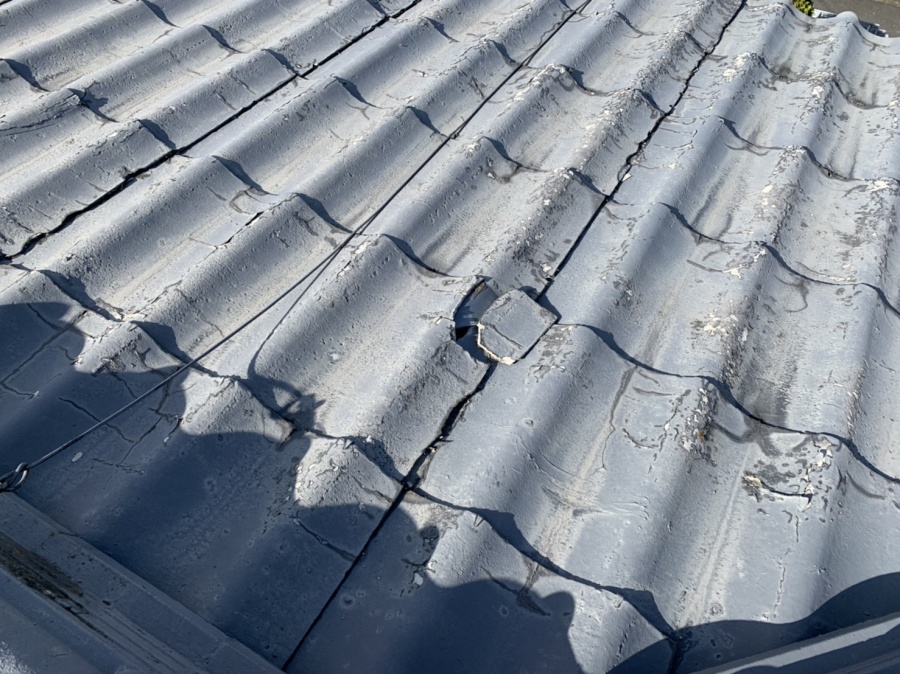 春日井市のお住いのセキスイカワラU劣化状況