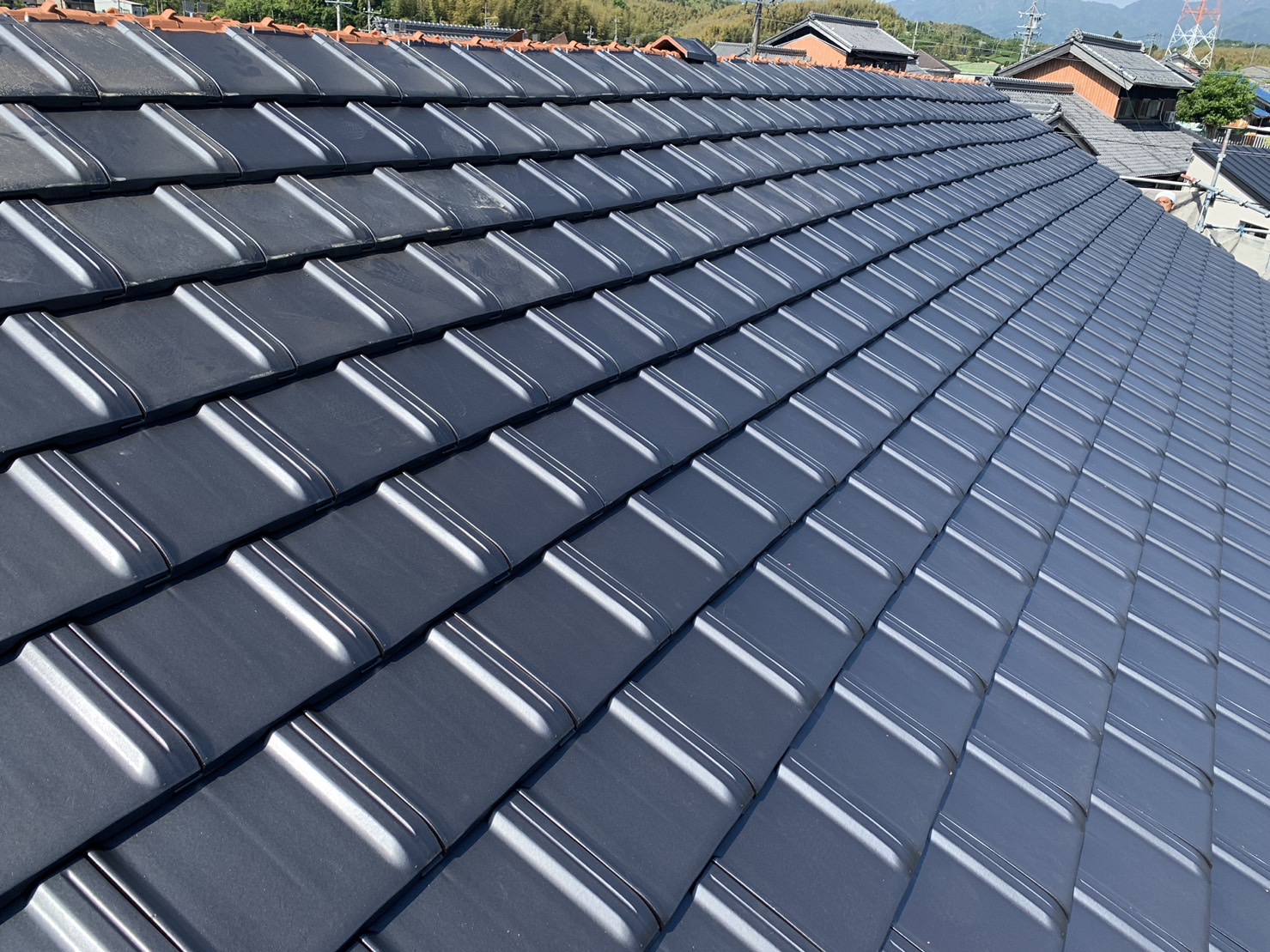 瓦屋根(桟瓦・軒瓦)の設置完了