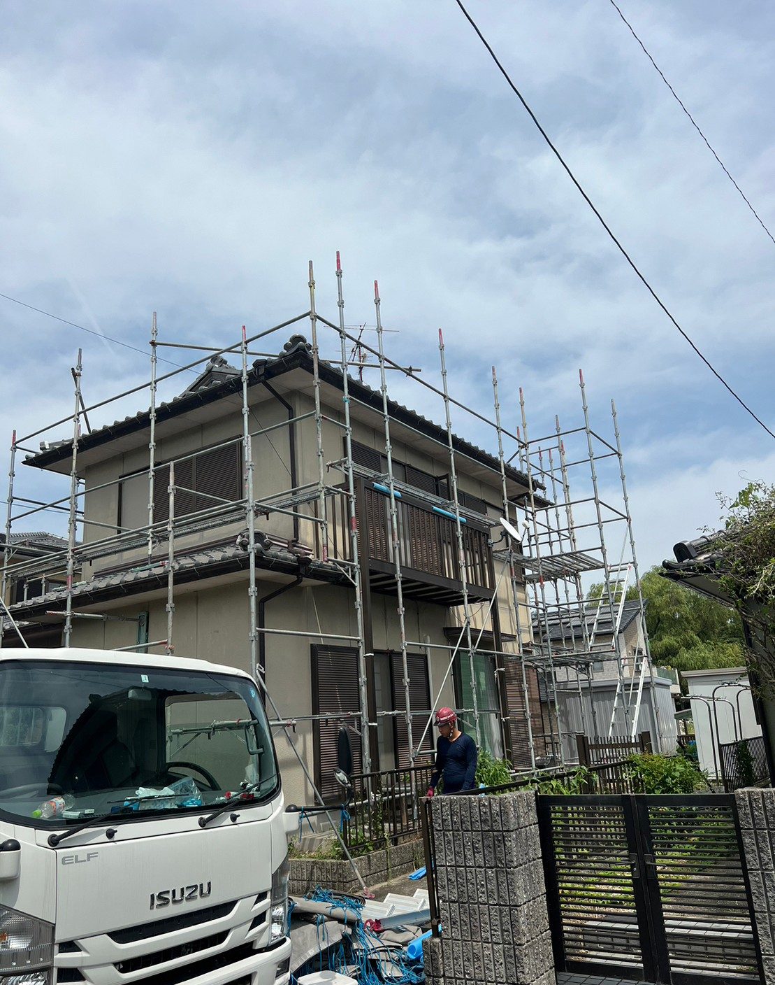 足場組立の様子