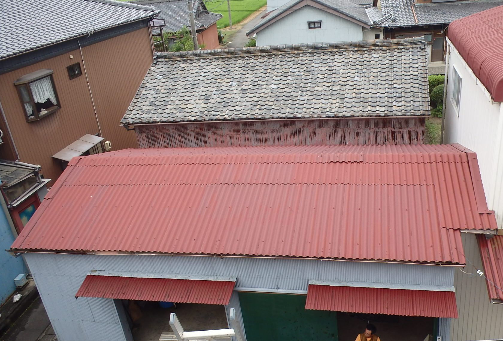 波板スレート屋根全景