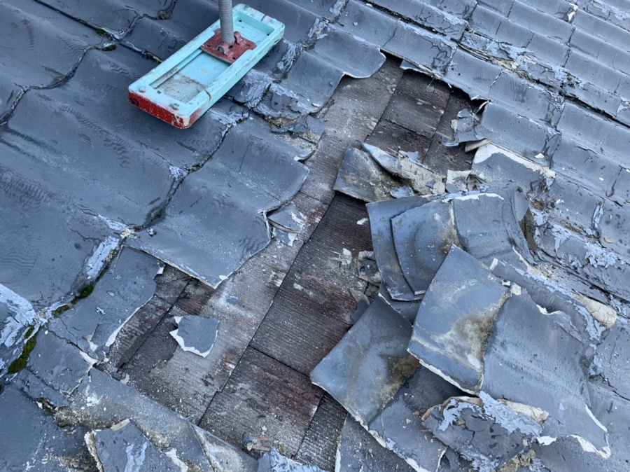 春日井市のお住いのセキスイカワラU劣化状況