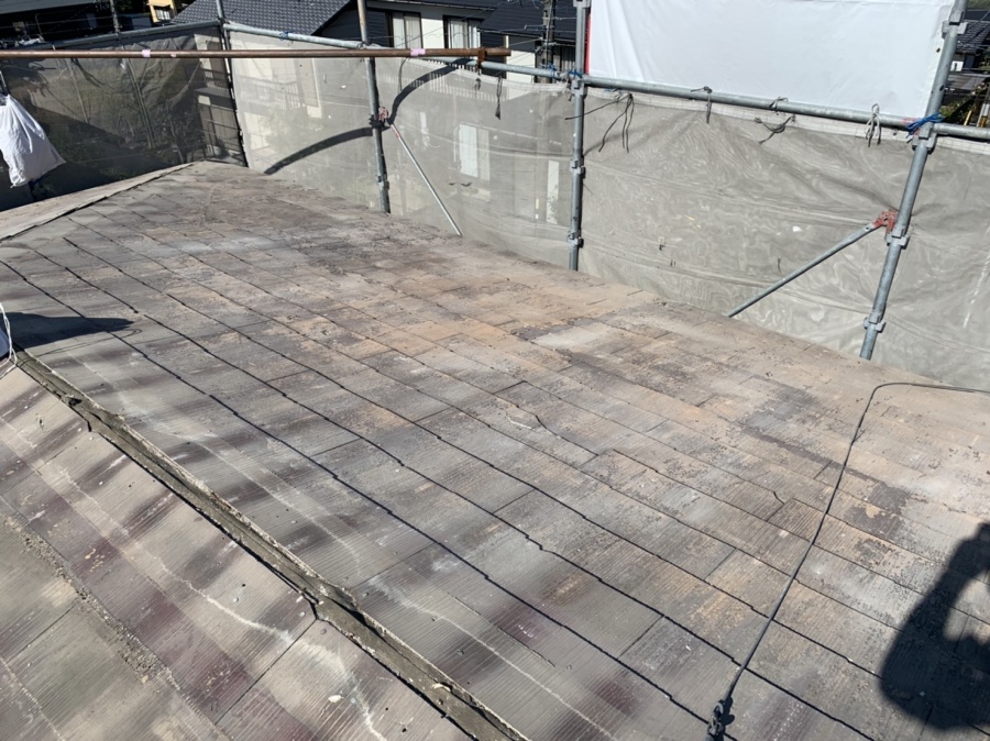 春日井市のお住いのセキスイかわらU撤去作業