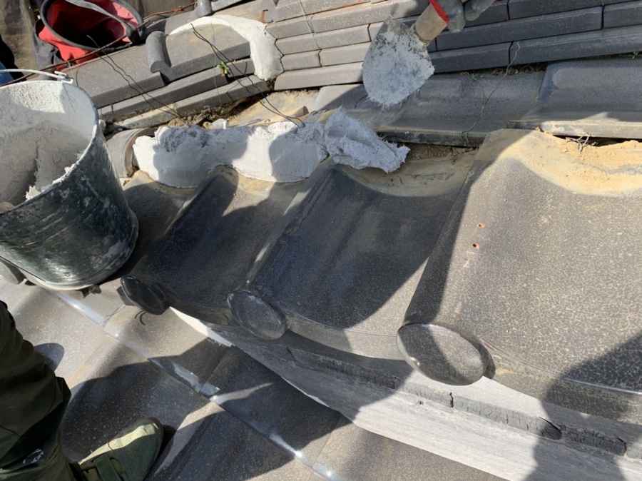 漆喰塗り直し風景