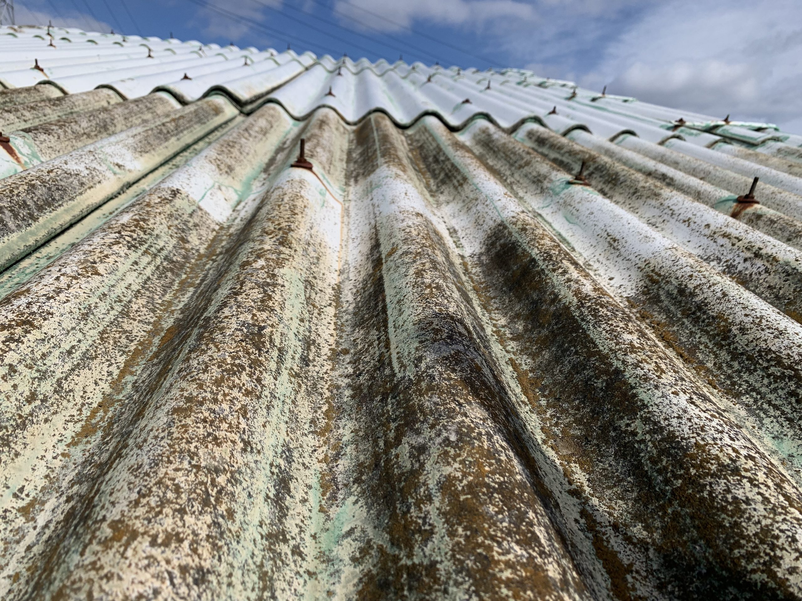 スレート屋根の劣化写真（錆び・退色）