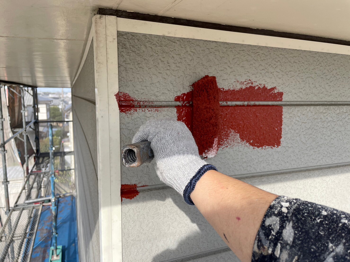 【名古屋市守山区】プレミアムシリコン使用の外壁塗装｜下塗りは錆び止め塗料でしっかりと！