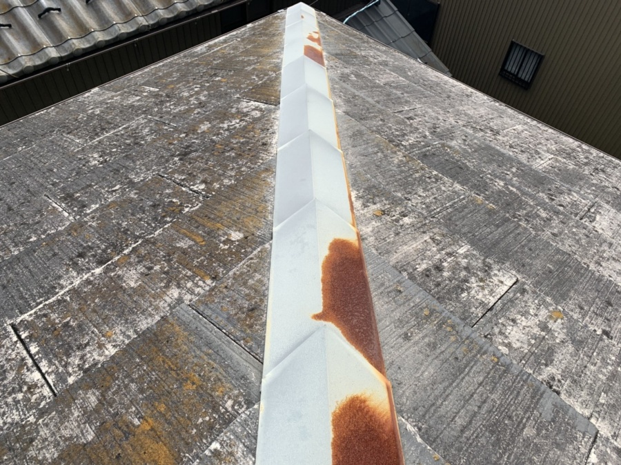 棟板金部分の錆