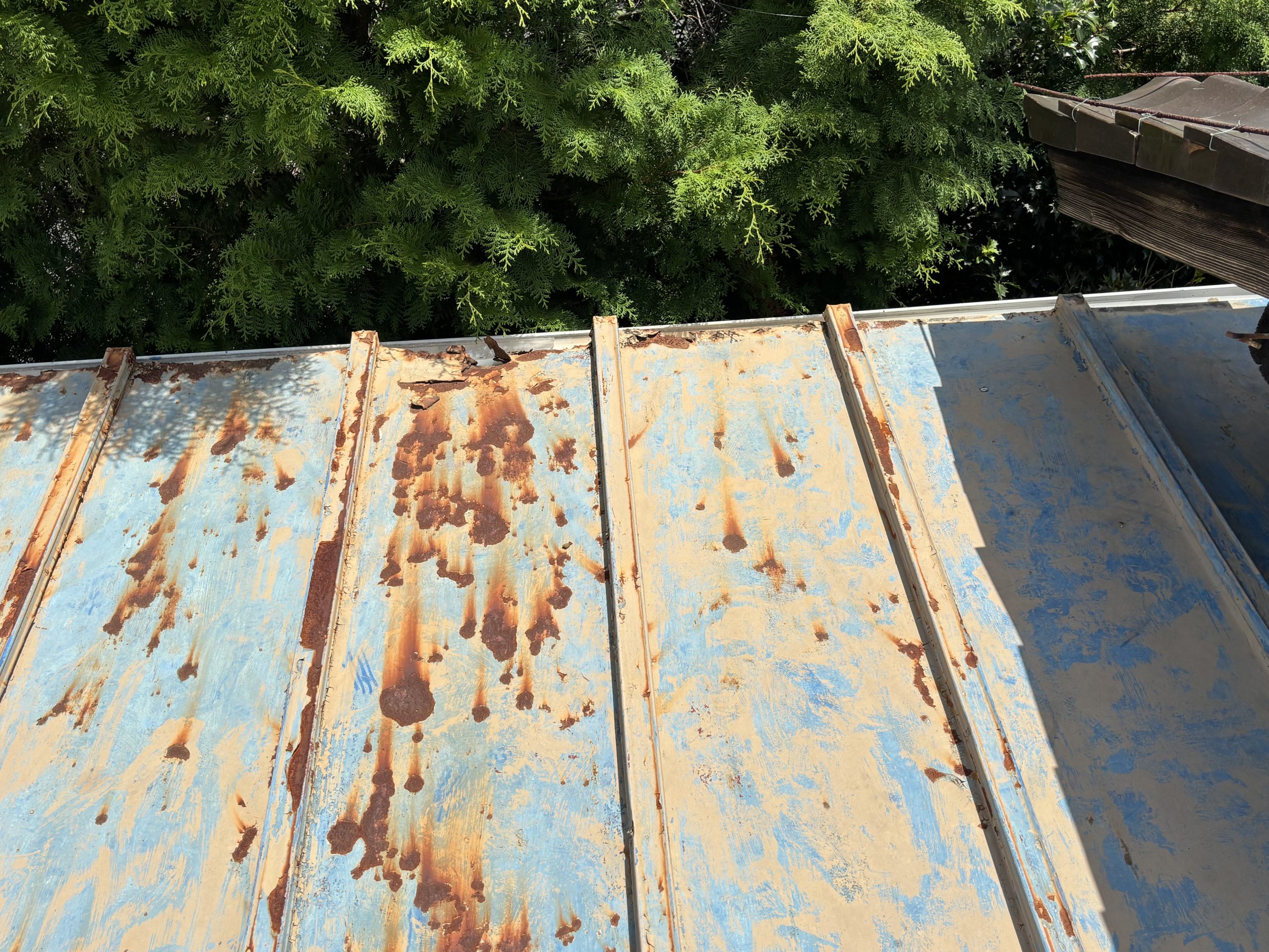 春日井市錆びた瓦棒屋根