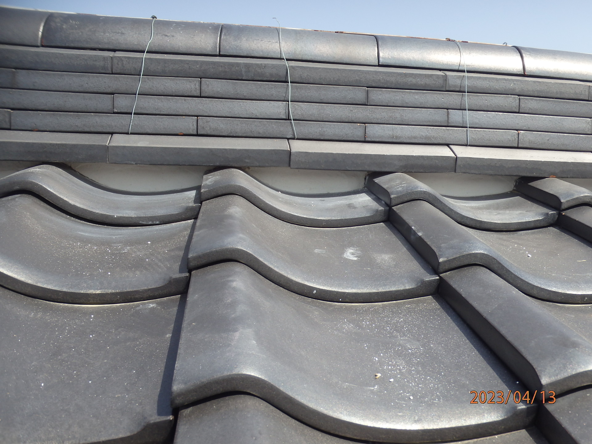 剥がれた漆喰の塗り直し後