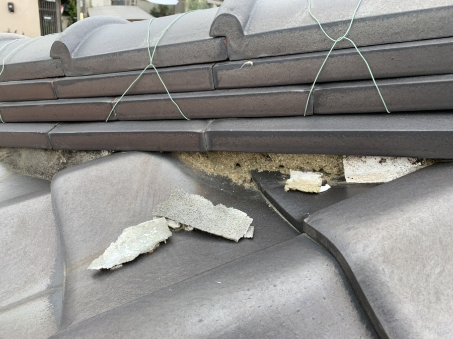 補修前の漆喰部分