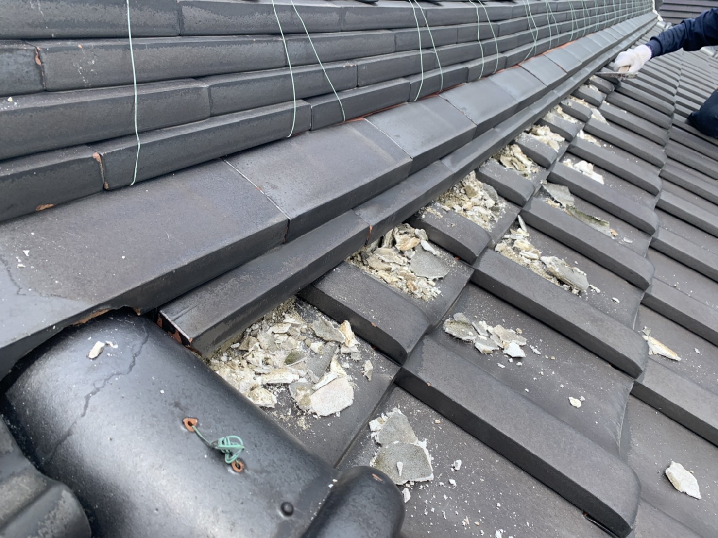 漆喰を剥がした写真