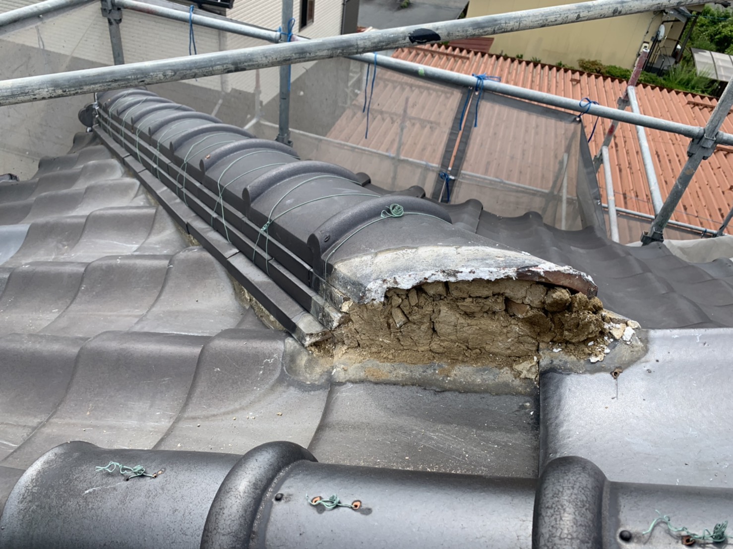 漆喰を剥がした写真