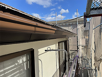 雨樋の真下に位置する外壁