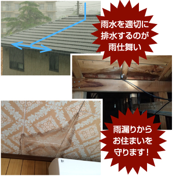 雨漏りをさせない為の雨仕舞い‼