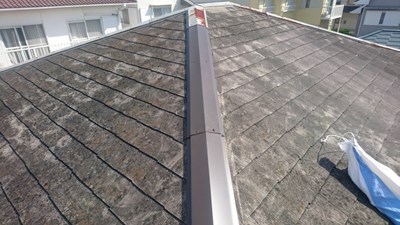 飛来した棟板金補修完了