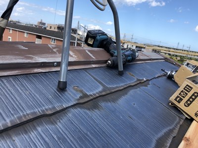 棟板金もしっかりビスで留め