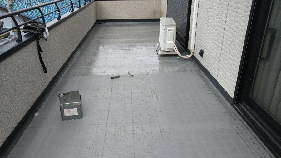 高圧洗浄後の乾燥